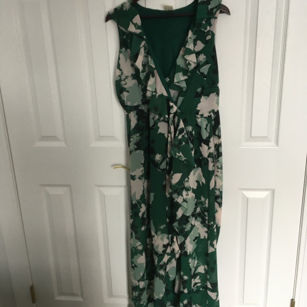 Green floral dress